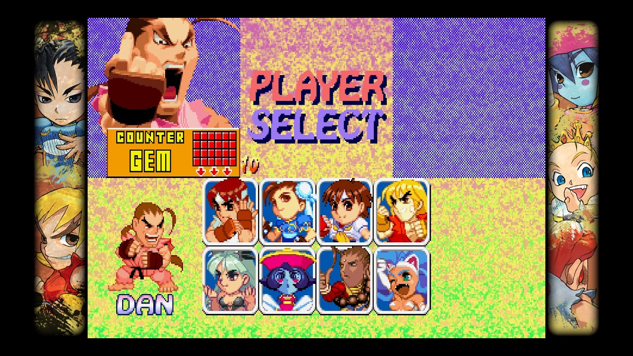 【ファイターとヴァンパイアがパズルで戦う】スーパーパズルファイターⅱx二流パズル格闘家　ダン
