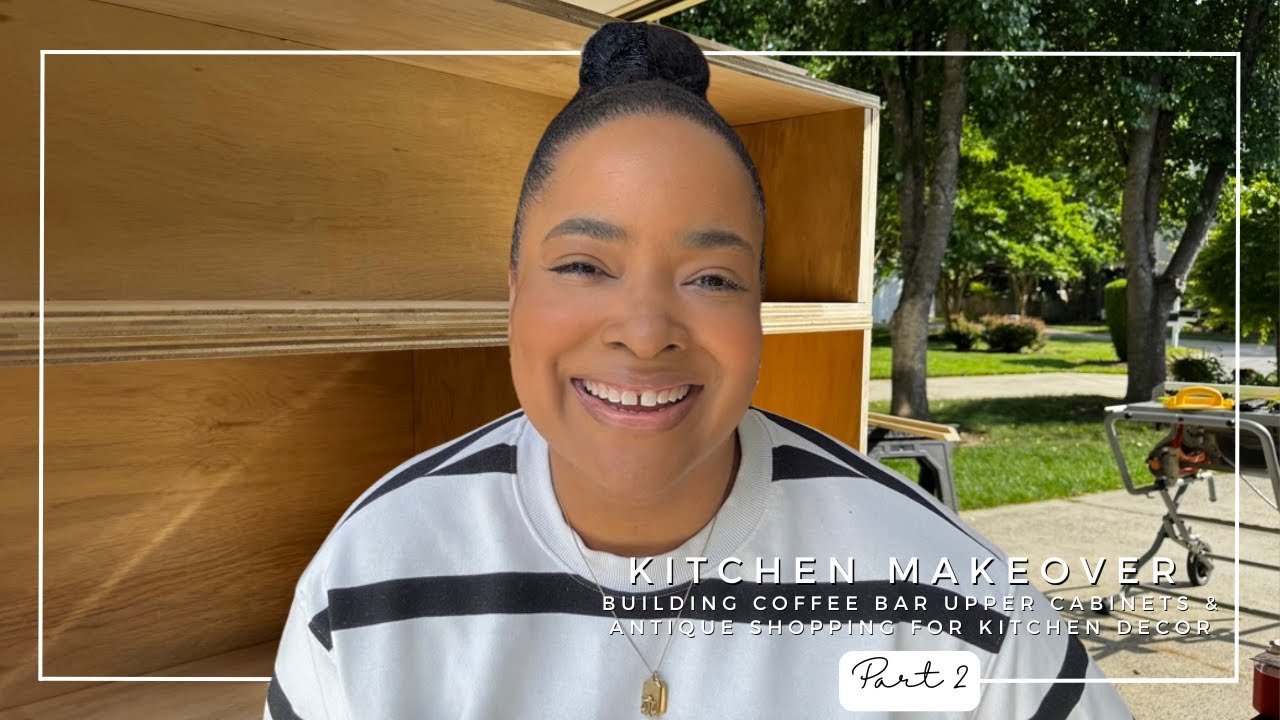 Part 2 - Kitchen Makeover | Custom Building Coffee Bar Upper Cabinets