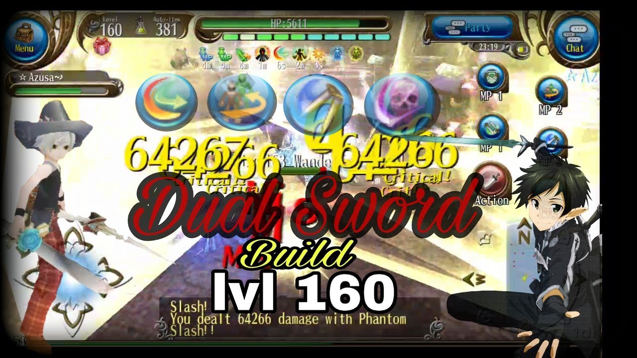 Toram Online - Dual Sword build lvl cap 160
