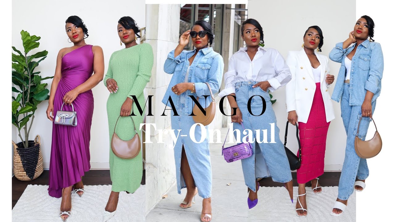 MANGO HAUL | Spring try-on Maxi denim skirt, 2023 trends and styling Fancynchic