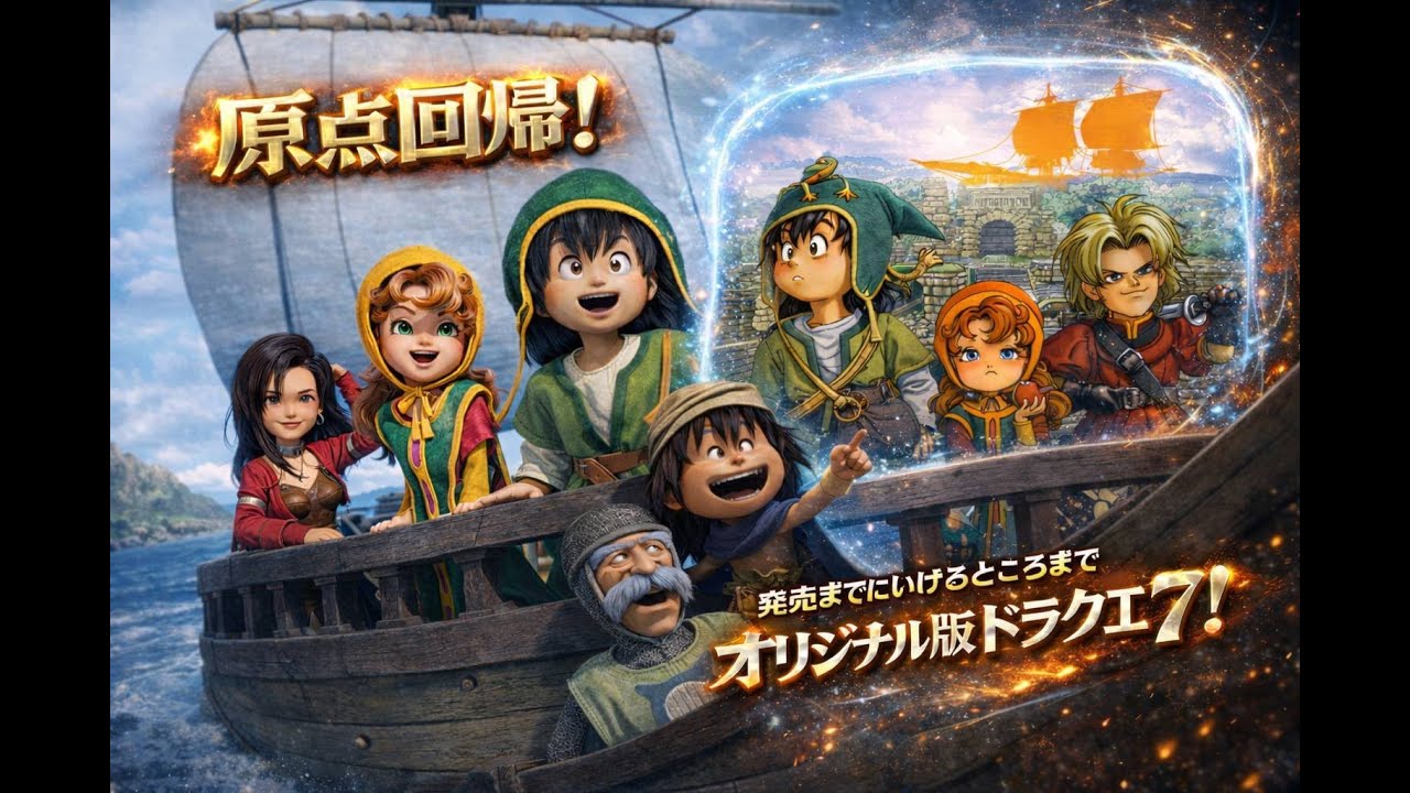 ドラゴンクエスト7へ原点回帰！　発売までに行けるところまでオリジナル版をプレイ！　オリジナル版を見てリメイクに入るとさらに楽しさが増すよ！！　＃ドラクエ　　#shorts