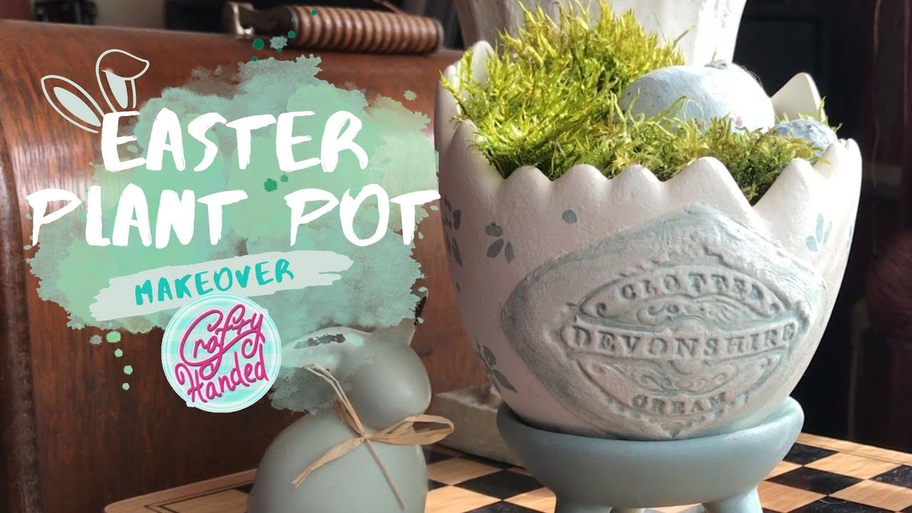 Upscaling a Tacky Easter Pot Cover - DIY Makeover