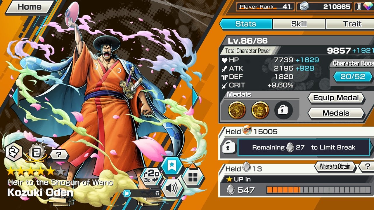 Post buff light element oden game play one piecebounty rush