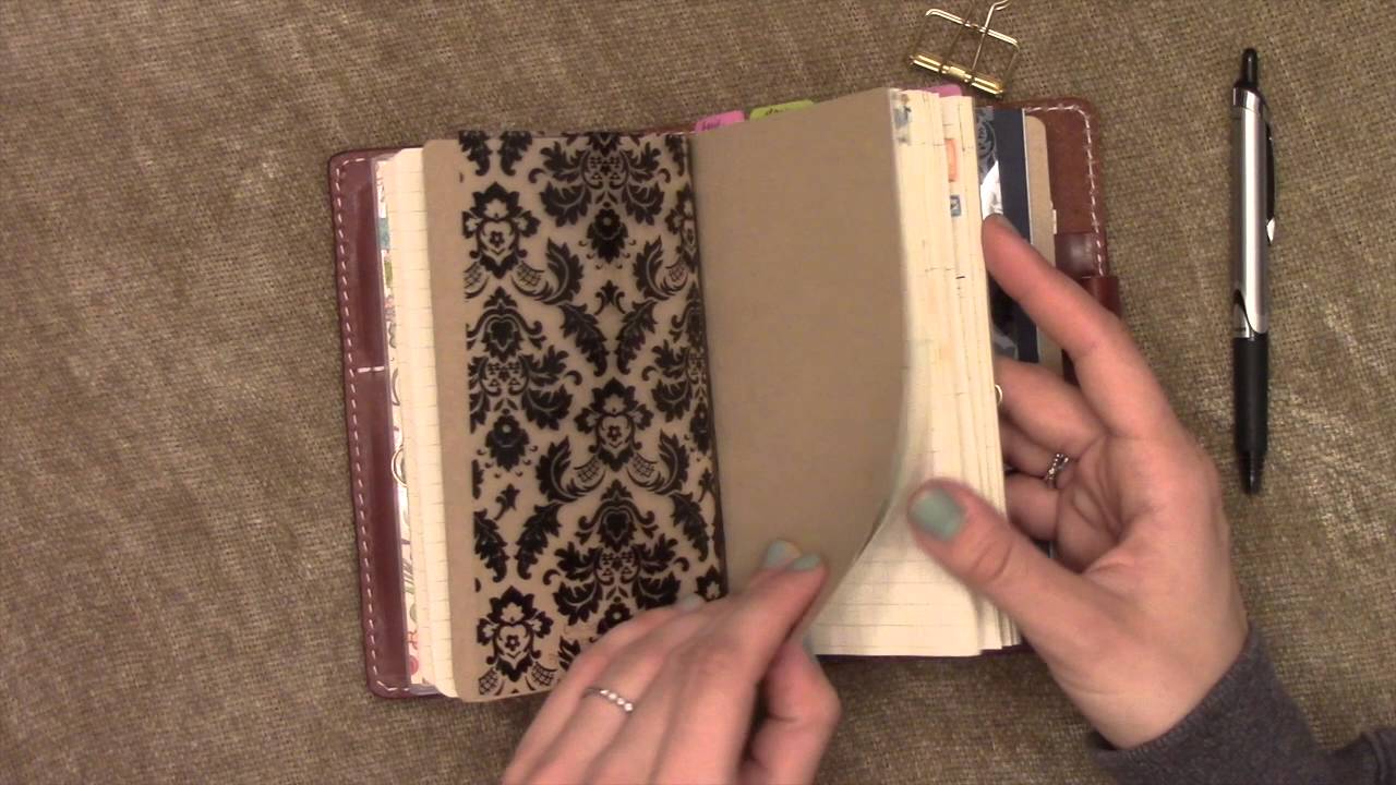 Personal size travelers notebook setup and leather comparison (Chic Sparrow Mr Darcy toffee)