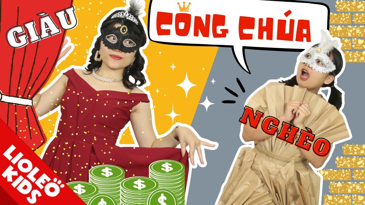 CÔNG CHÚA GIÀU CÓ vs KHỐN KHÓ: Bộ váy từ BÌA CARTON vs bộ váy HOÀNG GIA!!!