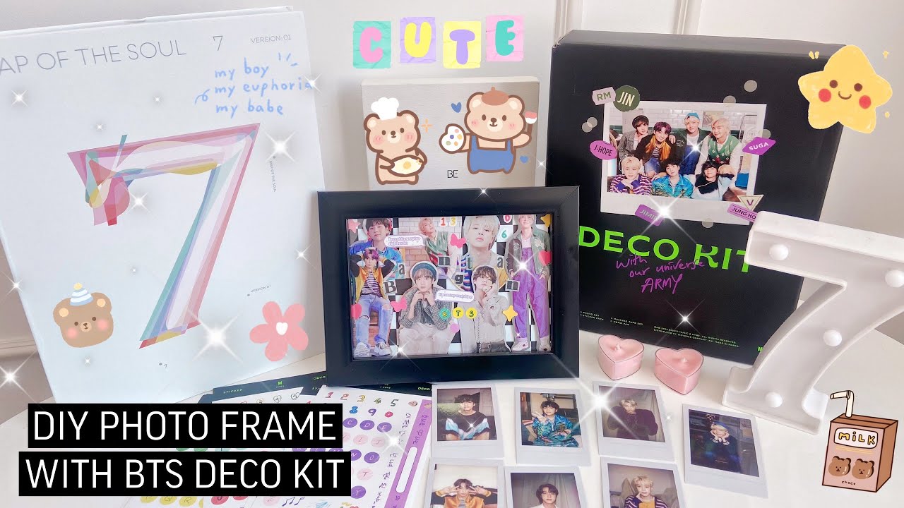 Let&rsquo;s play BTS Deco Kit with me ☁️ DIY BTS Photo Frame 🎀