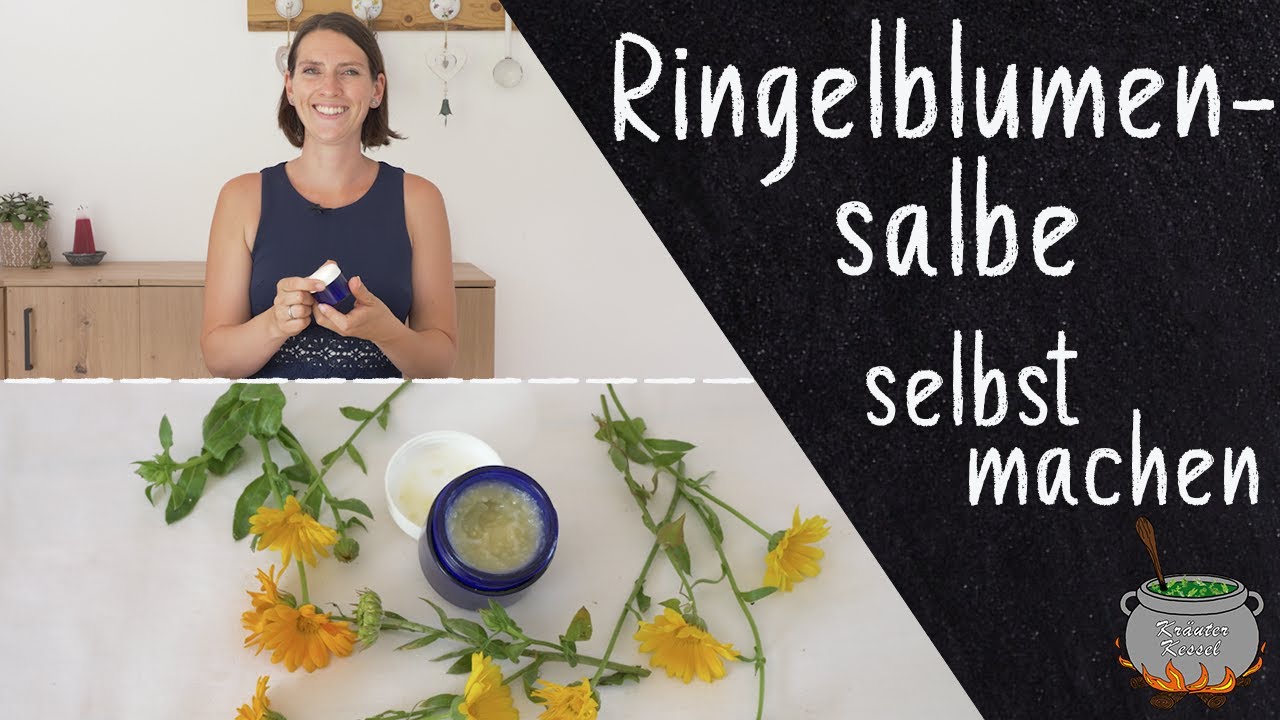 Heilende Ringelblumensalbe 🌼 Rezept mit Ringelblumen&ouml;l & Bienenwachs