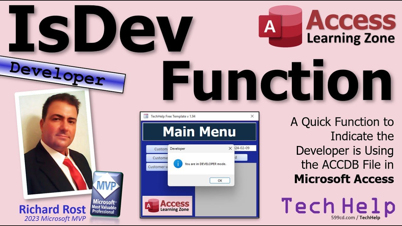 A Quick Function to Indicate the Developer is Using the ACCDB File in Microsoft Access
