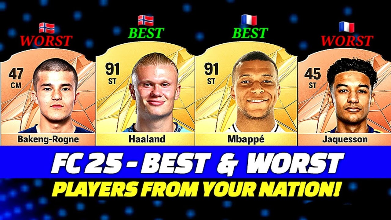 FC 25 | BEST & WORST PLAYERS From EACH COUNTRY! 🤯🔥 ft. Mbappé, Haaland..