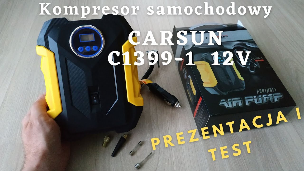 Kompresor samochodowy Carsun C1399-1 TEST | Kompresor samochodowy 12V TEST | Pompowanie koła w aucie