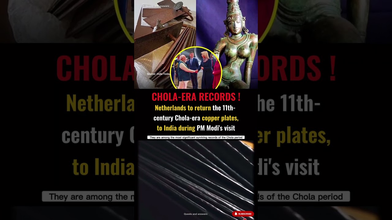 Netherlands returns 11th century chola era copper plates, Current affairs #india #trending #viral#yt