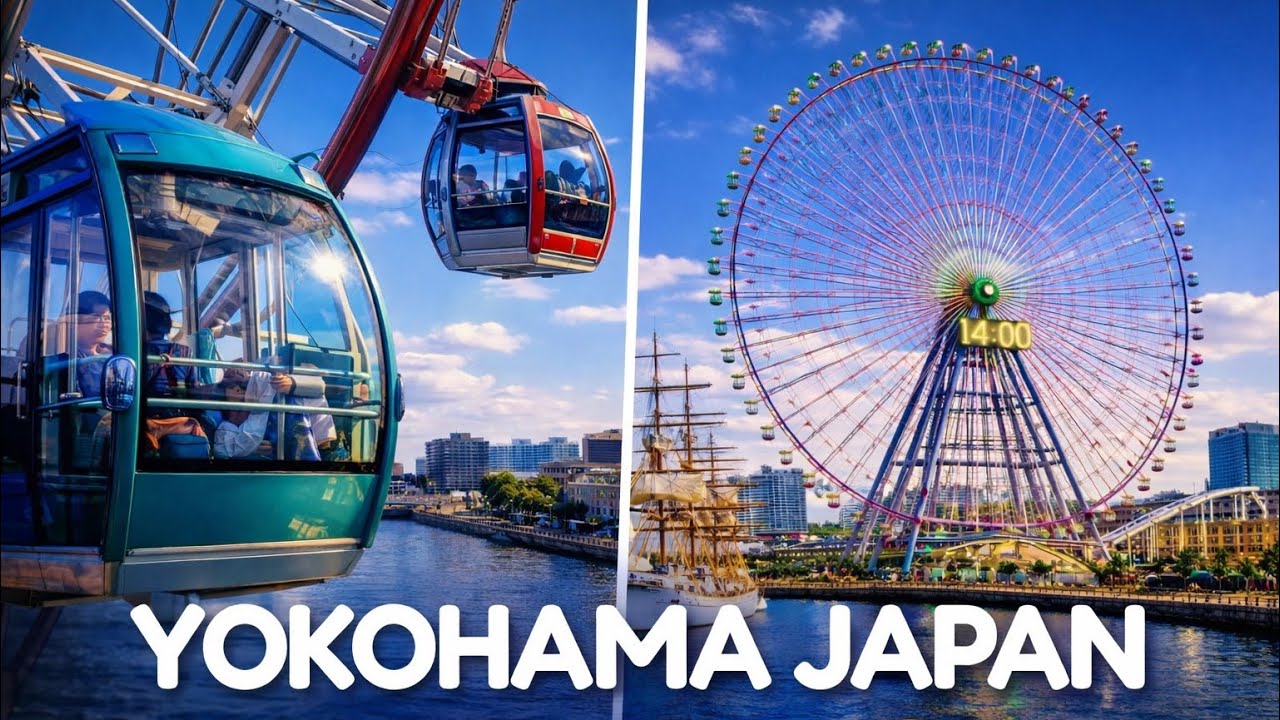 1hr & 20mins Yokohama Japan Walk Tour 🇯🇵 || Minato Mirai from Sakuragicho Station (4K)