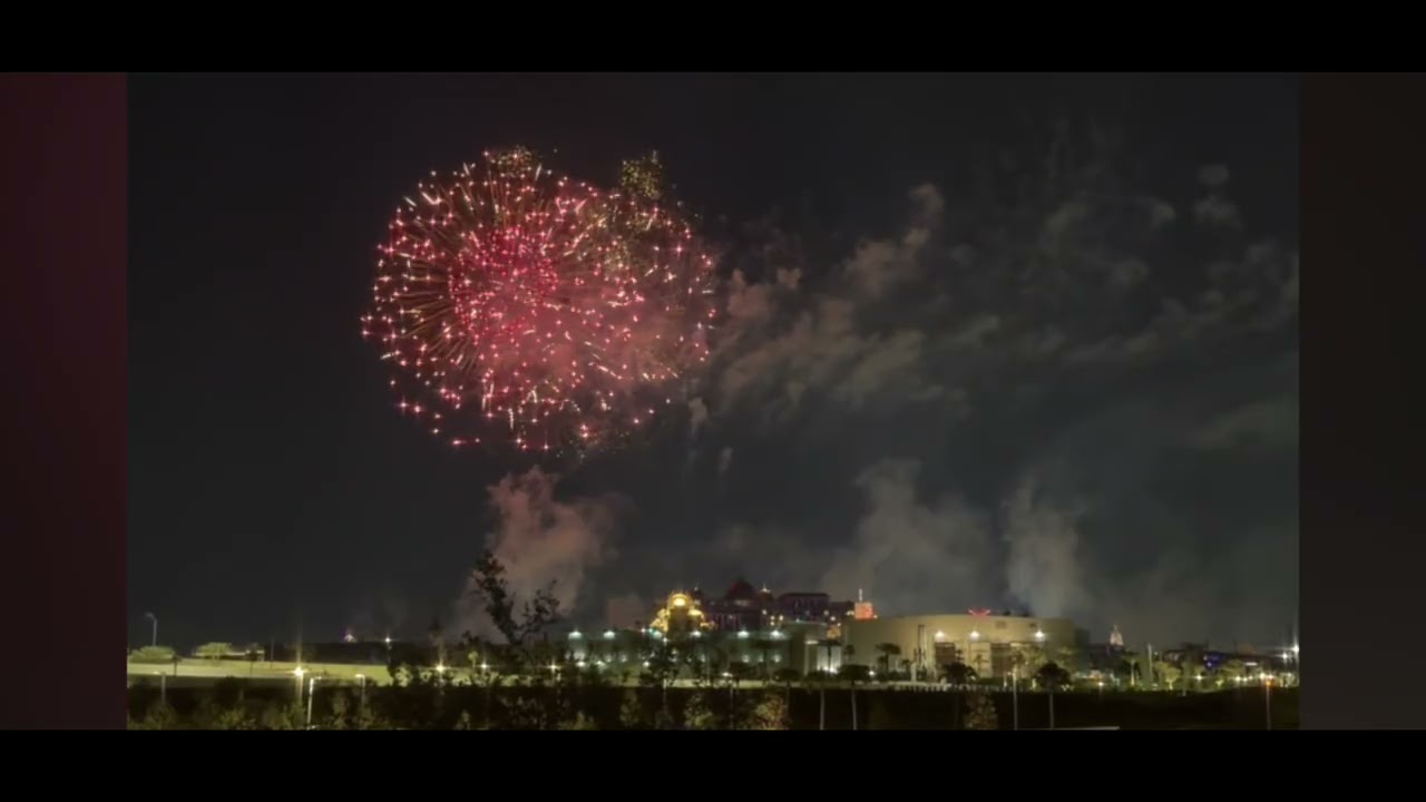Celestial Goodnight Fireworks Test with Cosmos Fountain music.