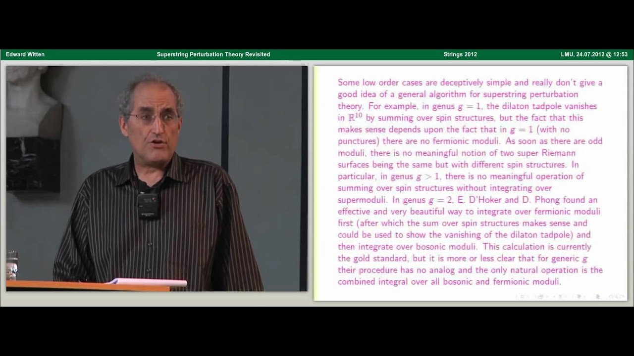 Edward Witten - Superstring Perturbation Theory Revisited