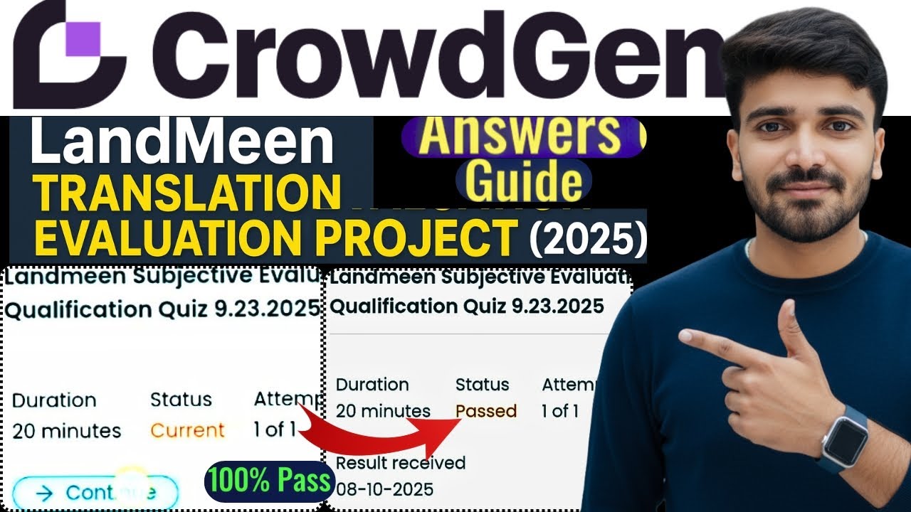CrowdGen AI LandMeen Translation Evaluation Project Guide|Subjective Quiz ✅ 100% Pass+walkthrough 