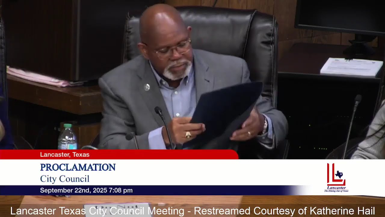 Lancaster City Council Regular Meeting   Sep  22nd, 2025