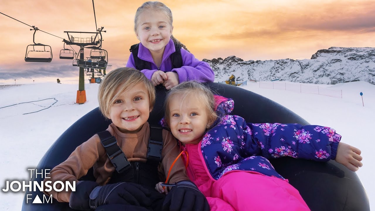 SLEDDING on a FROZEN MOUNTAIN! with Everleigh + Peyton & Caspian