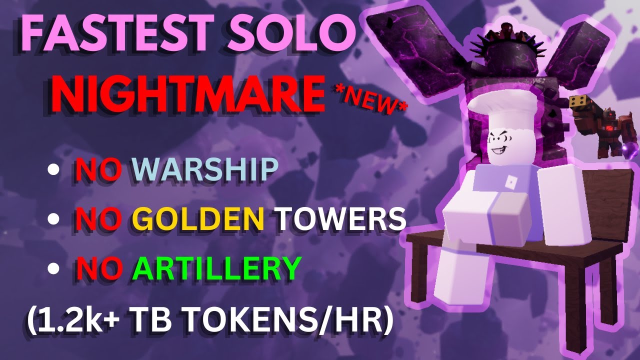 NEW FASTEST Solo TB Nightmare Stategy (ViciousX: Thresher) (No Warship) - Tower Defense X