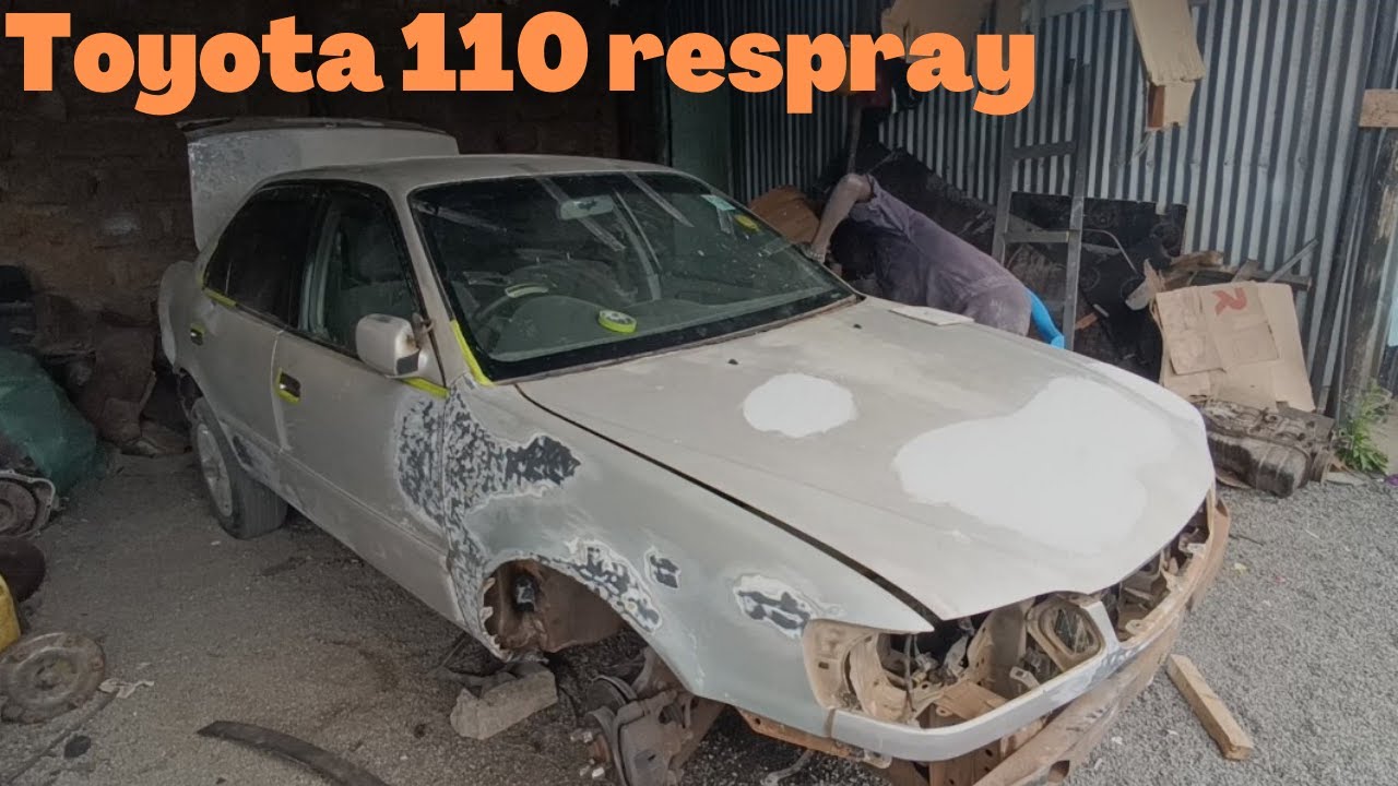 Toyota 110 repair and respray.
