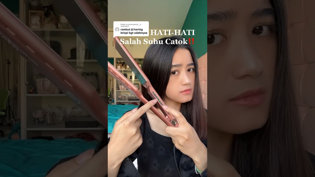 Hati-hati salah suhu catokan rambut ‼️💇🏻&zwj;♀️ #catok #rambut #shorts