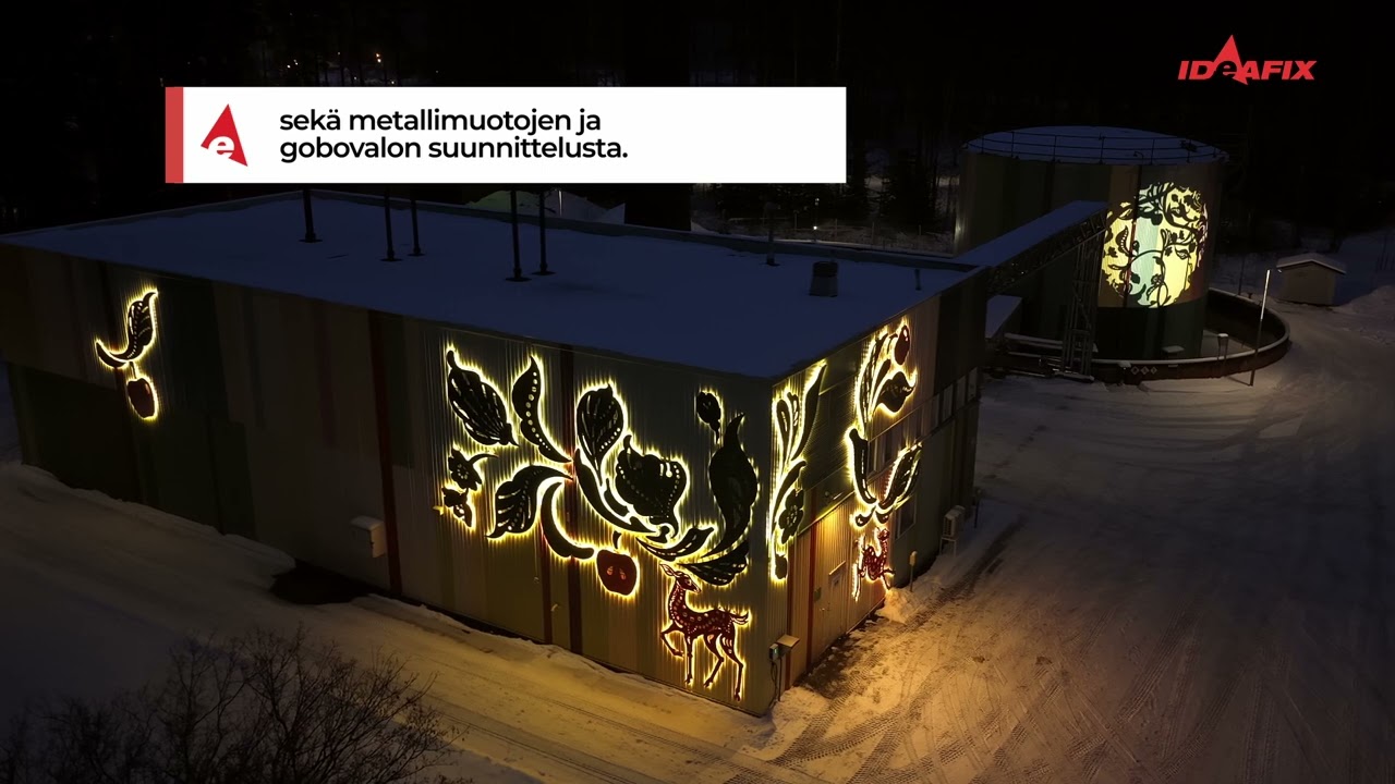 Hyvinkää Suokadun lämpökeskus taideteoksen valaistus - Ideafix