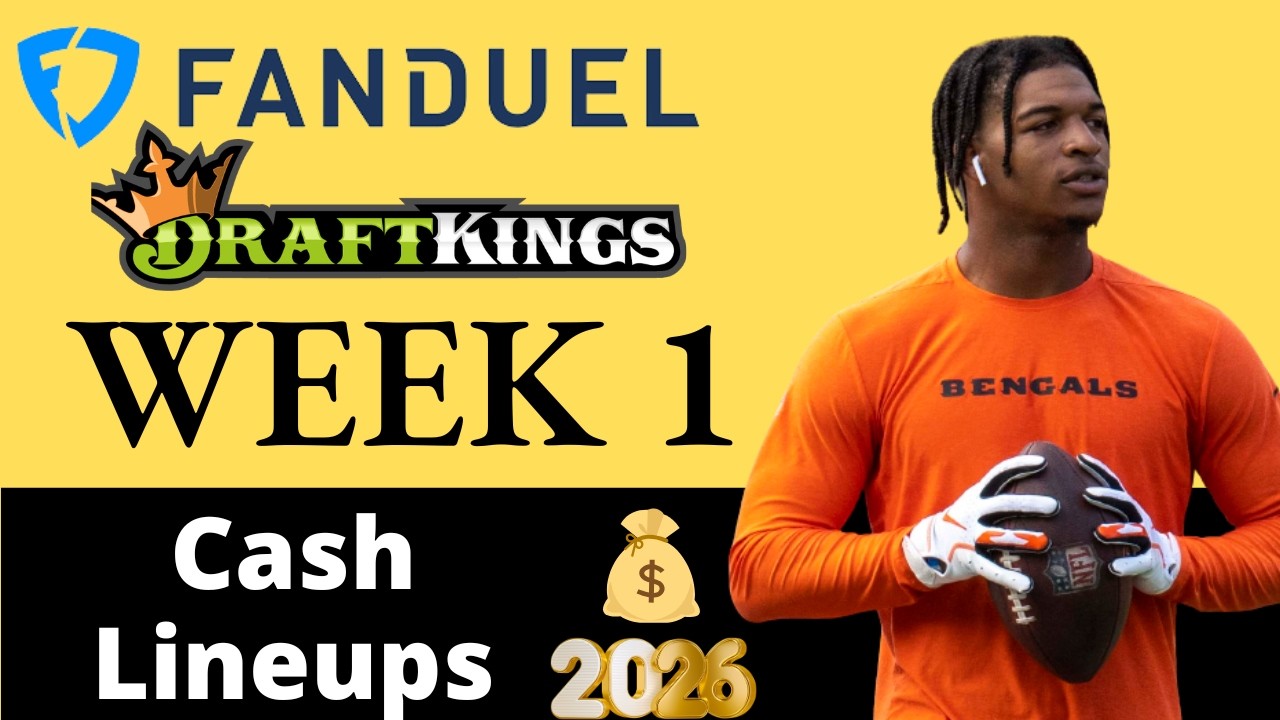 NFL DFS: прогнозы на 1-ю неделю для кэш-игр | Составы DraftKings и FanDuel (2026)