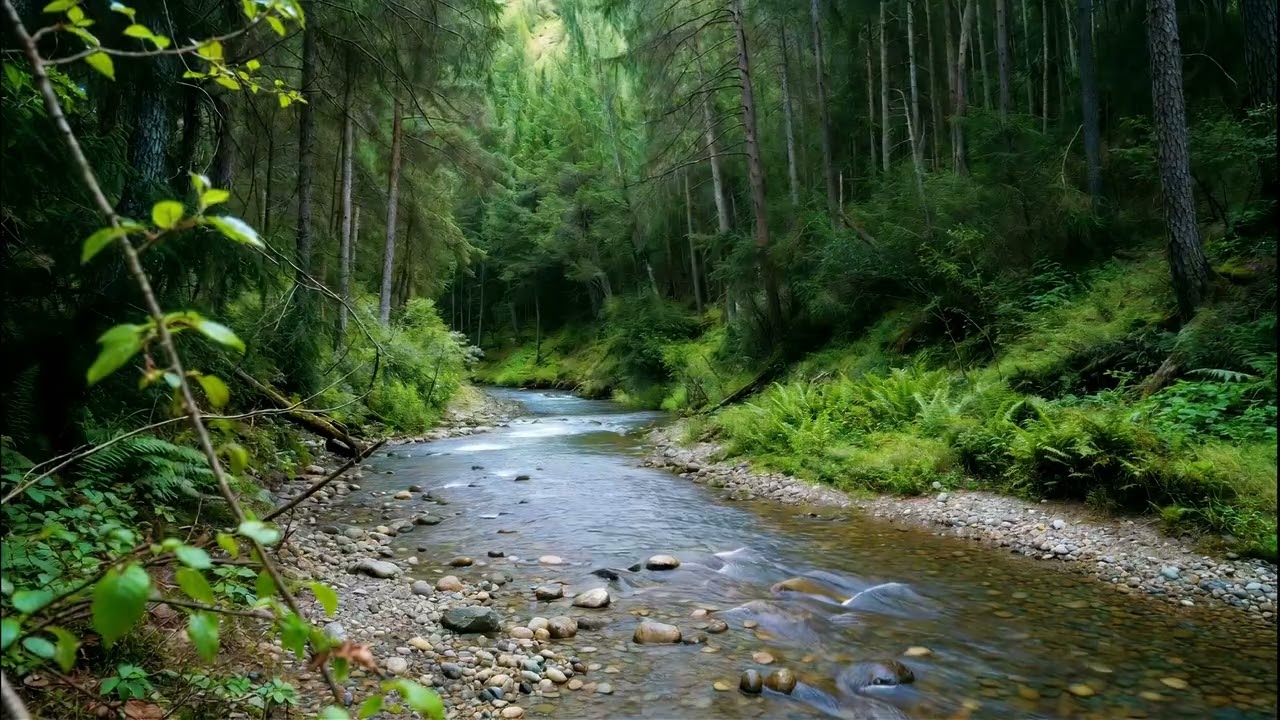 Relaxing Mountain Forest Stream Ambience | Reduce Anxiety, Stress Relief, Meditation & Mindfulness