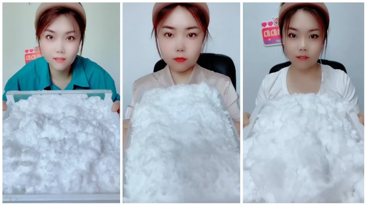 ❄️ICE EATING LOUD SQUEAKY ASMR (Only Big Squeaky Bites) Wang xiao wei ❄️❄️