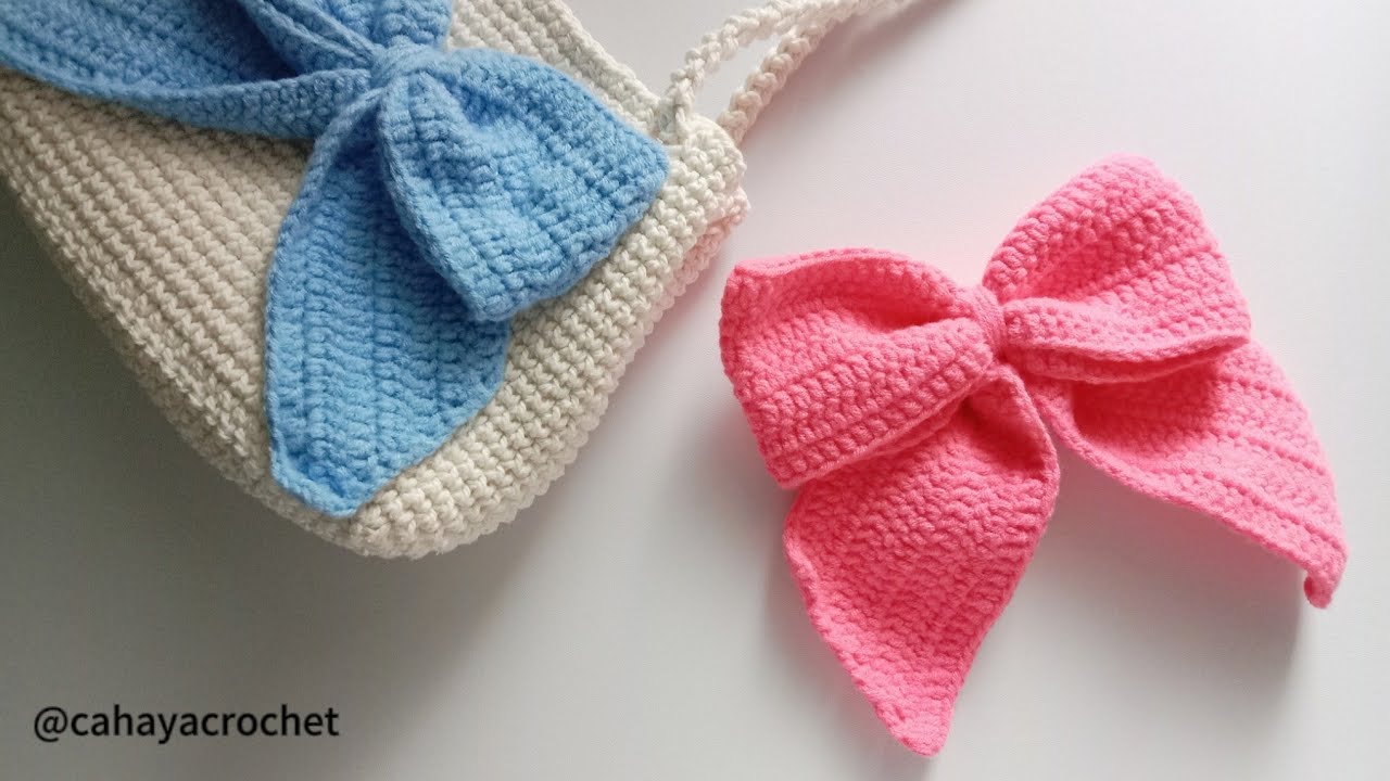 How to crochet a bow for beginner | Cara merajut pita besar 🎀