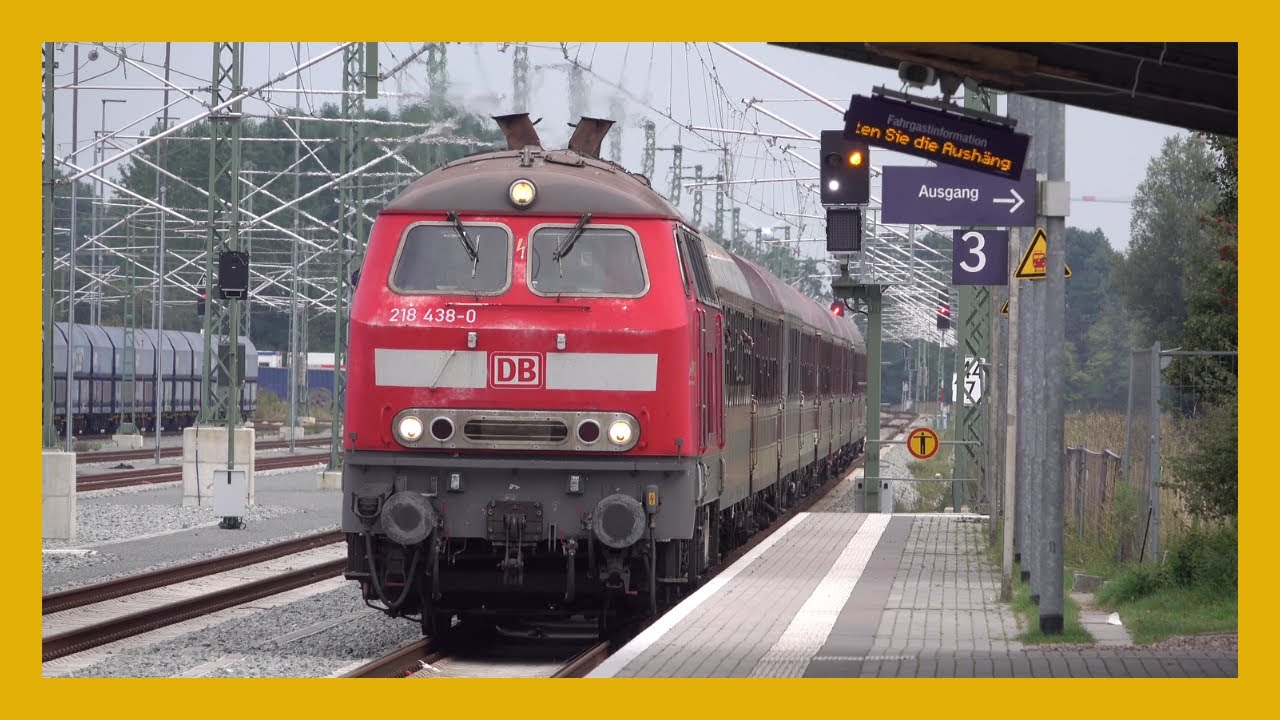 Ankunft + Rangieren des Müller Partyzug mit BR 218 in Sande [4K UHD]
