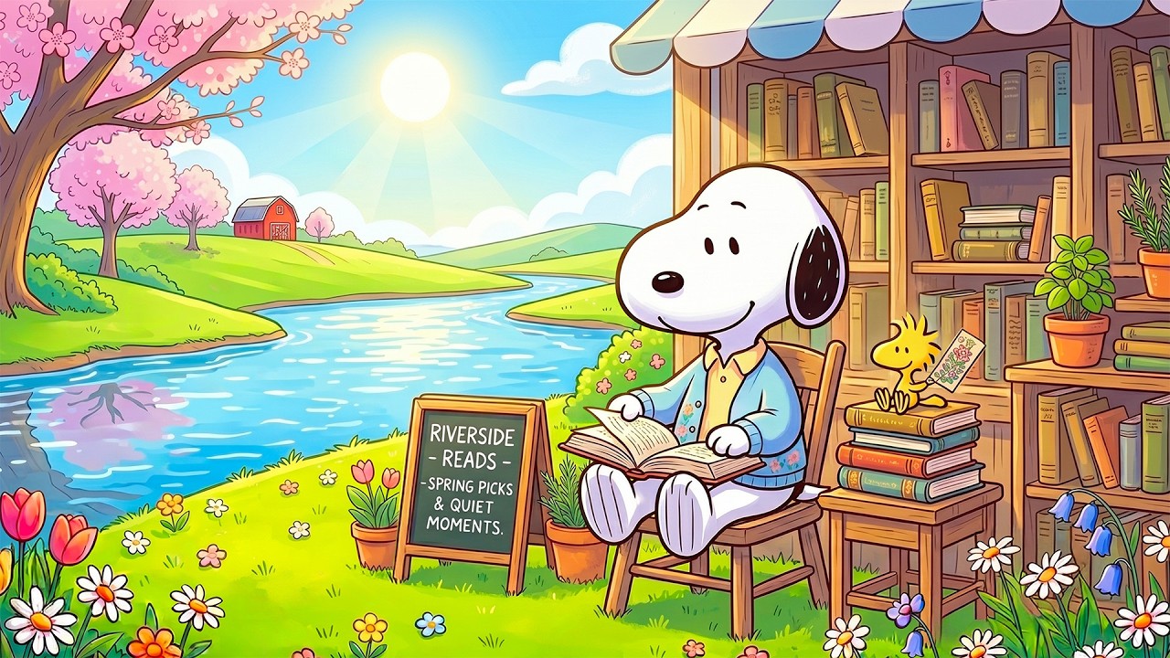 Snoopy&rsquo;s Sweet Spring Book Nook 📚🌷 Soothing Jazz Music for Quiet Moments & Deep Focus 🎶