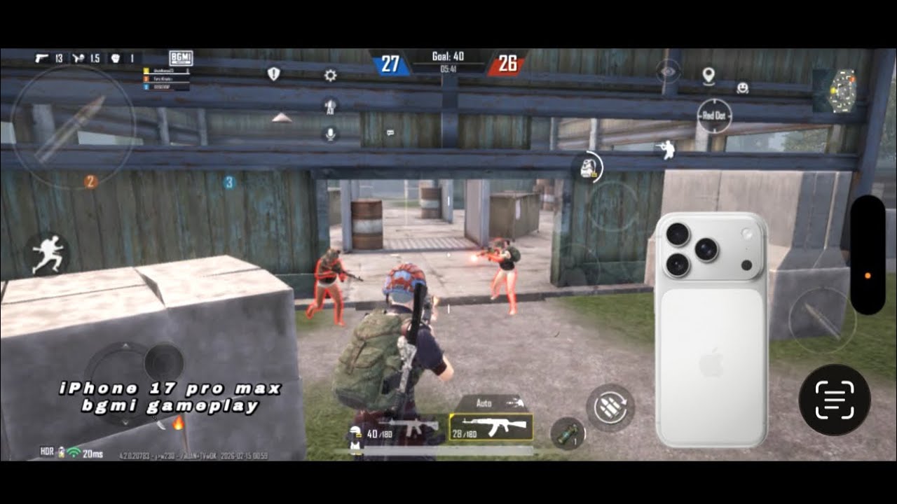 iPhone 17 pro max BGMI FPS  Test | Bgmi gameplay in iPhone 17 pro max -120 FPS - BATTERY DRAIN TEST-