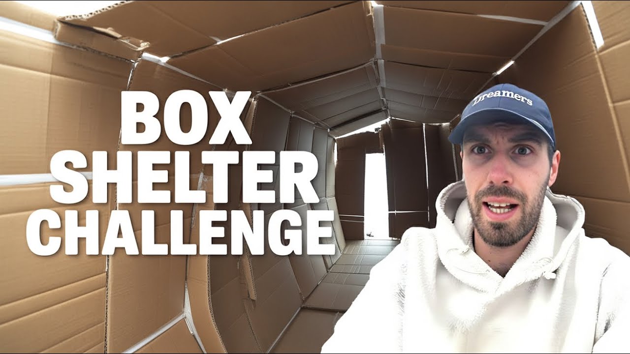 24 Hours in a Cardboard Box Shelter (Cold Weather Survival Challenge) 📦