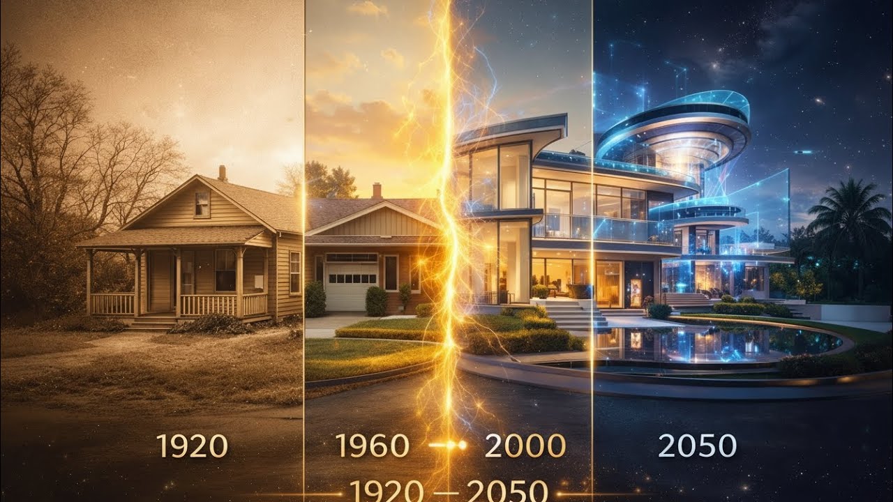 Houses Then vs Now vs Future (1920–2050) | How Homes Will Look in 2050