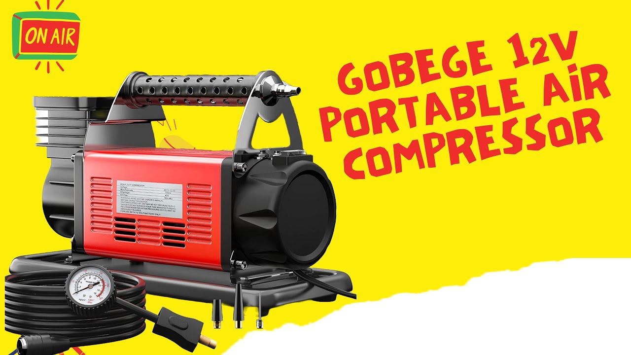 Gobege 12V Portable Air Compressor, 6.35CFM Car Tires Inflator, Car Air Compressor for Truck Tires