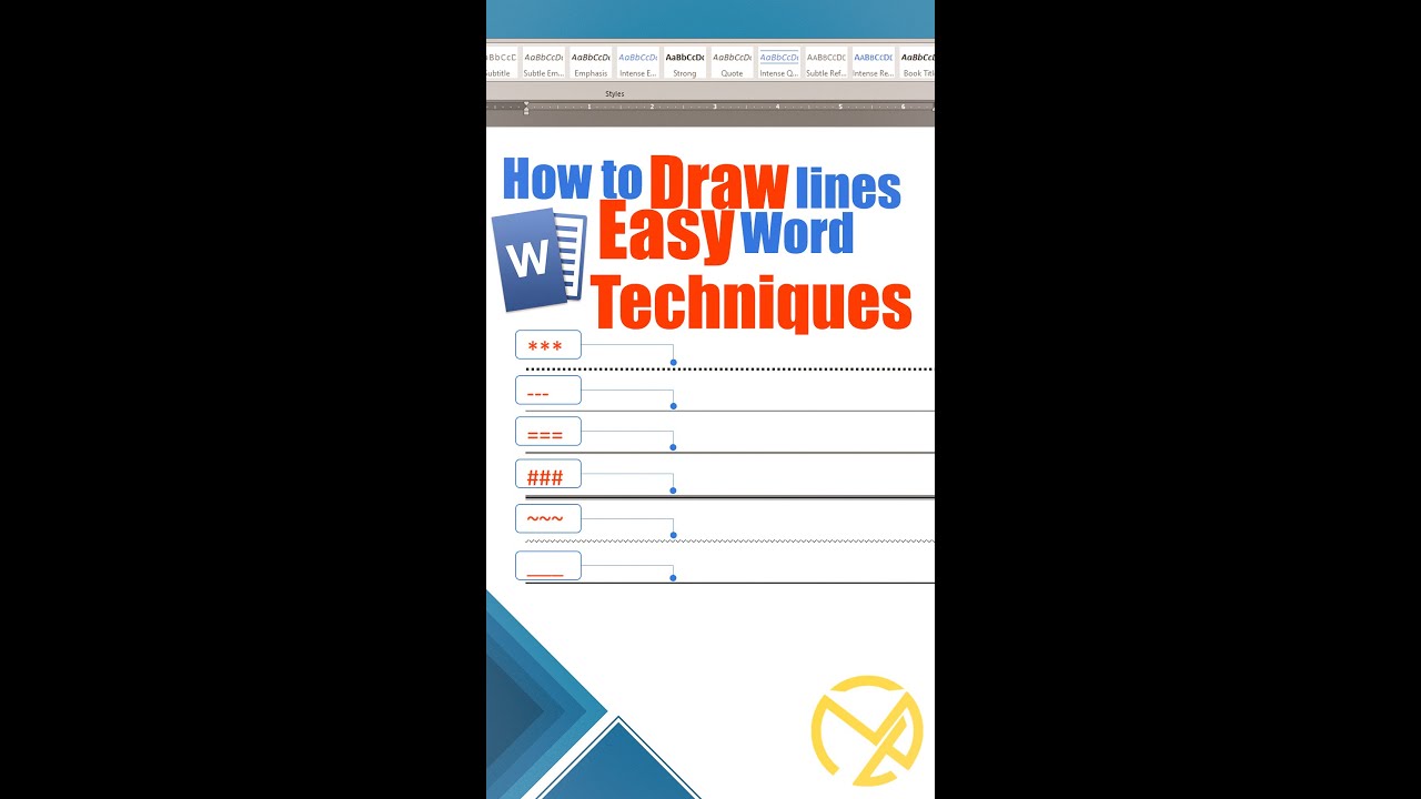 How to draw lines | Easy Word Techniques