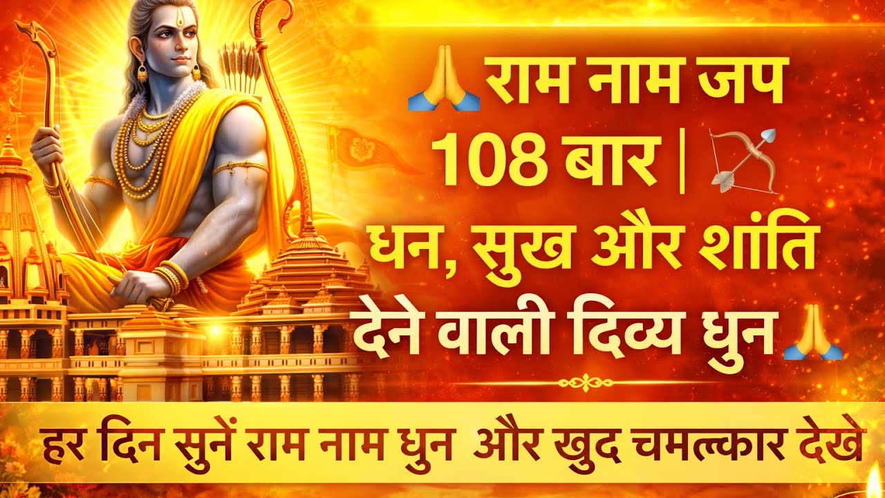 राम नाम धुन 108 🚩जय श्री राम 🏹 Ram Nam Chanting 