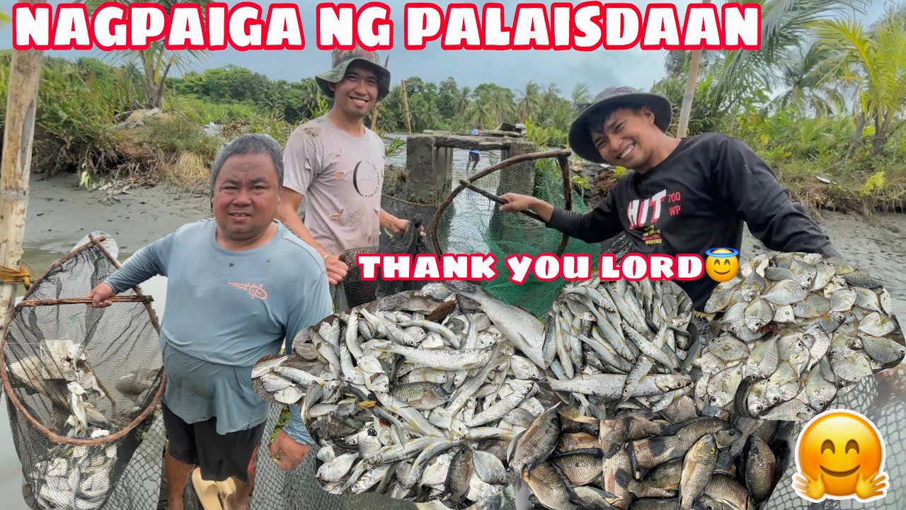 NAGPAIGA NG TUBIG SA PALAISDAAN | ANDAMING ISDA THANK YOU LORD😇😇