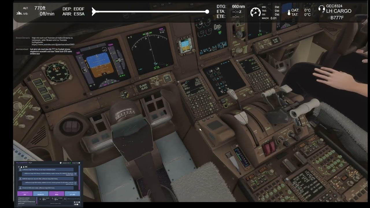 FS2024 Flug mit B777F und BeyondATC ( Frankfurt/Main - Stockholm ) German Stream