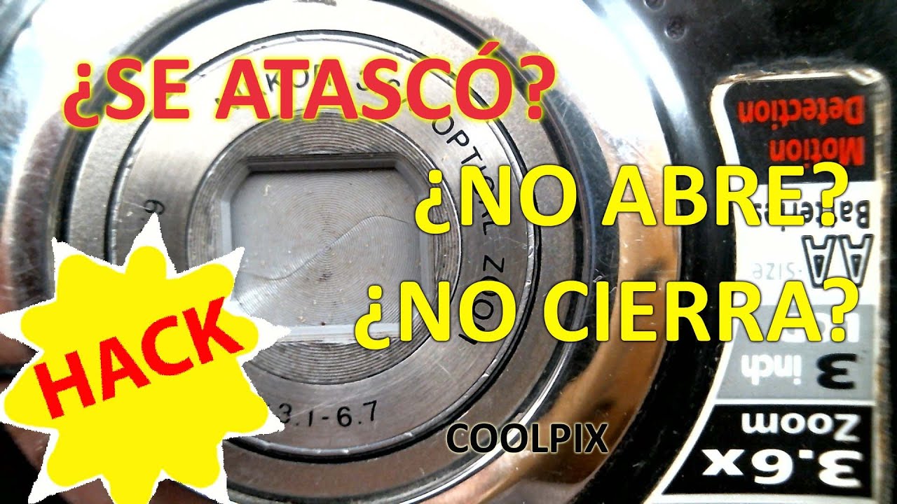 Como reparar cortina protectora y lente atascado de camara compacta   Coolpix