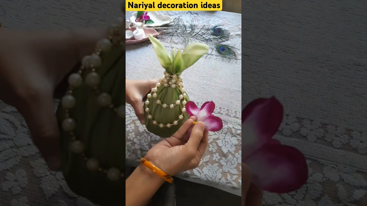 Easy shagun nariyal decoration🥥/shreefal decoration #shorts#wedding #engagement #decoration#new