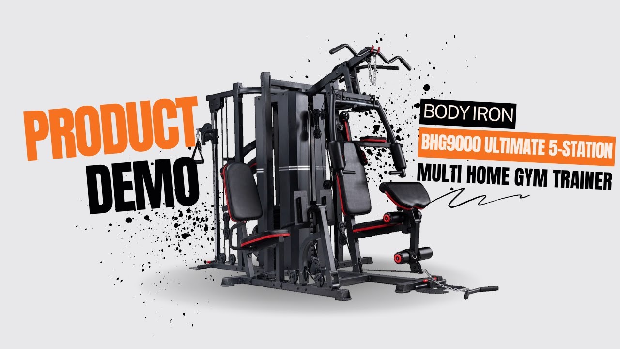 Body Iron BHG9000 Ultimate 5 Station Multi Home Gym Trainer