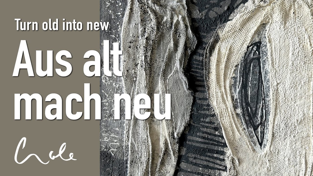Experimenteller, moderner Mixed Media Maltrick mit Gips: Im Nu entsteht ein neues modernes Kunstwerk