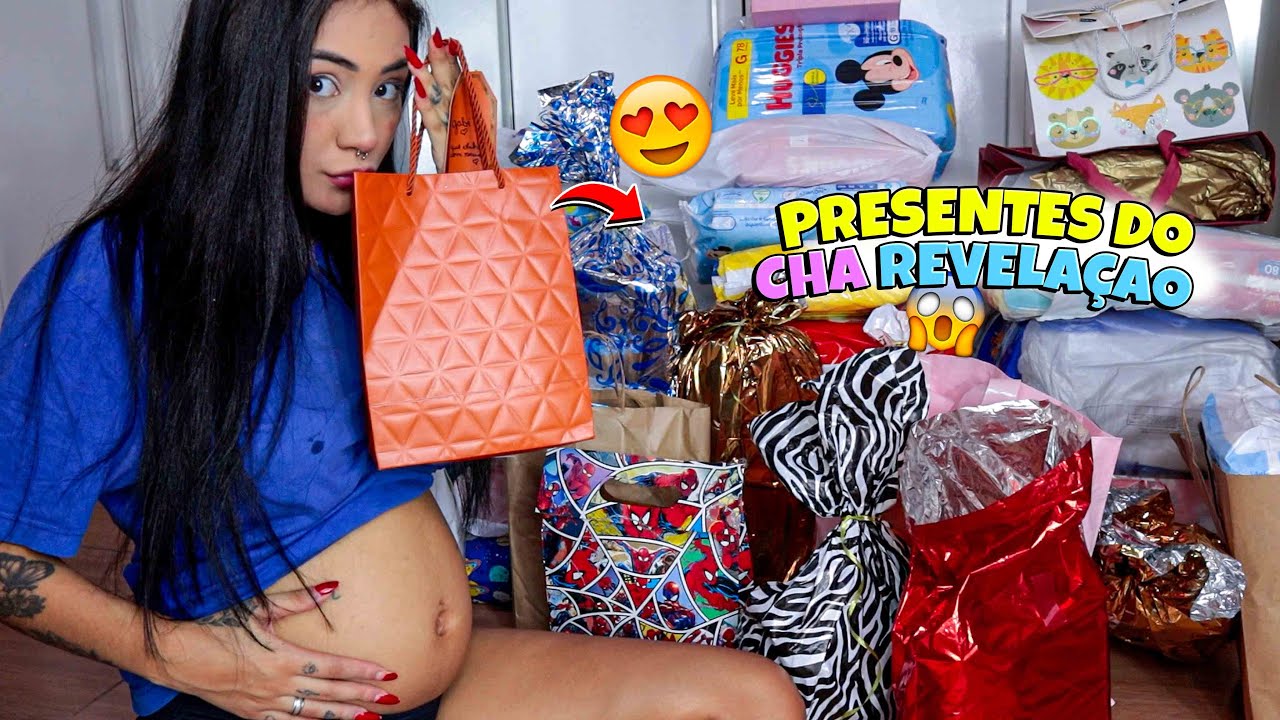 ABRINDO PRESENTES DO MEU CHÁ REVELAÇÃO 💙💗👶🏽