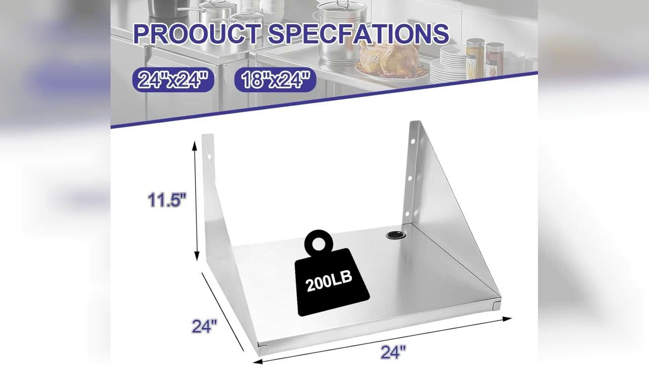 Review: Stainless Steel Microwave Shelf with Side Guards - Heavy-Duty Wall Mount Rack, Sturdy ...