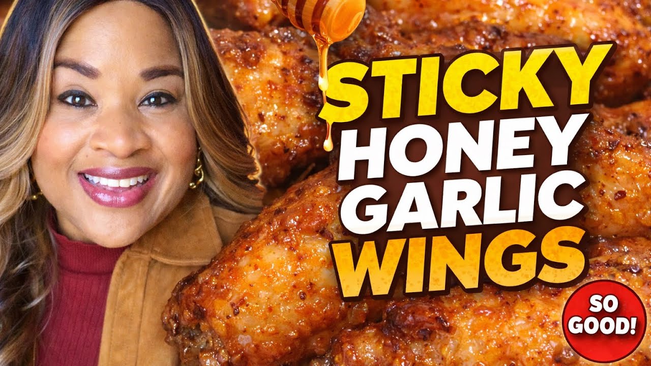 Sticky Honey Garlic Chicken Wings DELICIOUS 🤤 