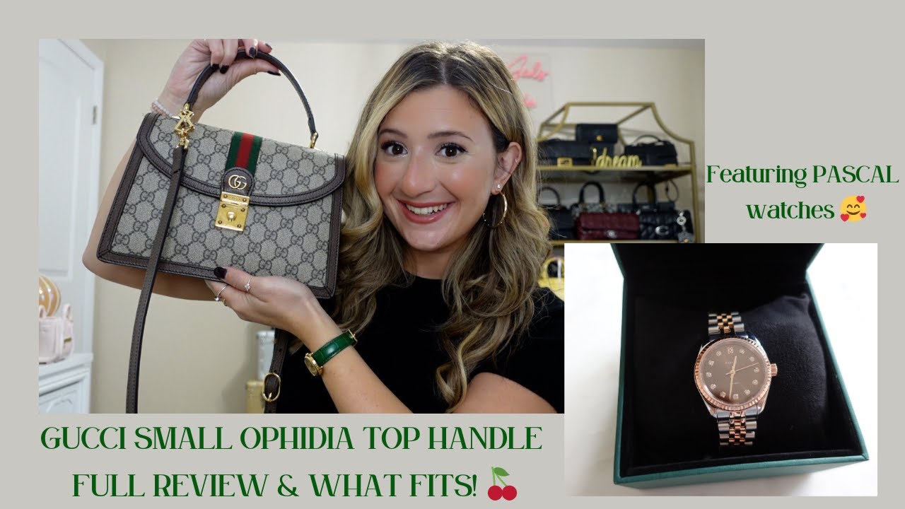 Полный обзор маленькой сумки Gucci Ophidia с верхней ручкой + демонстрация доступных часов с брил...