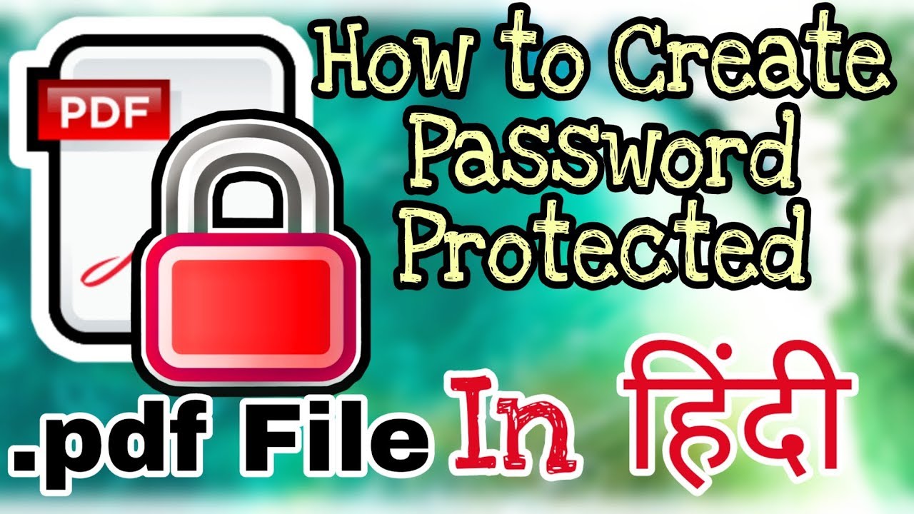 how to create password protected pdf 2019