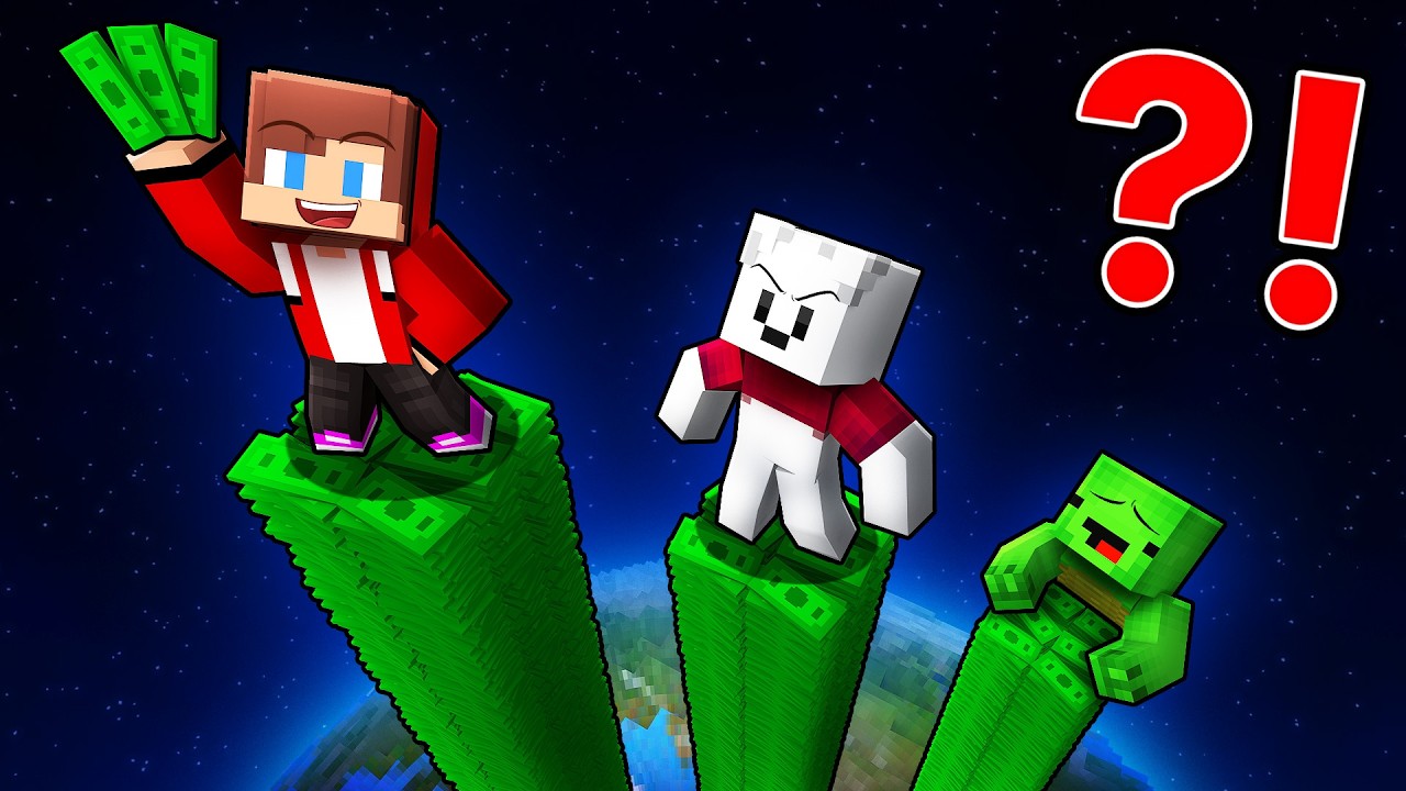Mikey and JJ Friends MONEY BLOCK TOWER in Minecraft! Maizen