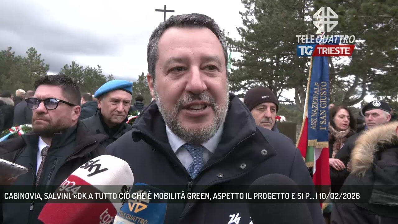 CABINOVIA, SALVINI: «OK A TUTTO CIÒ CHE È MOBILITÀ GREEN, ASPETTO IL PROGETTO E SI P... | 10/02/2026